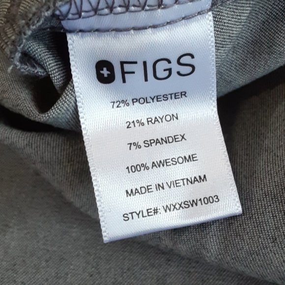 Figs Rafaela Oversized Scrub Top Graphite Gray Womens XS Mandarin Collar - Picture 8 of 12